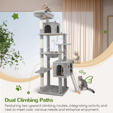 Heavy Duty Cat Tree, 70 inch Sturdy Cat Tree for Indoor Cats Extra Large Cat Tower with Scratching Post, Hammock