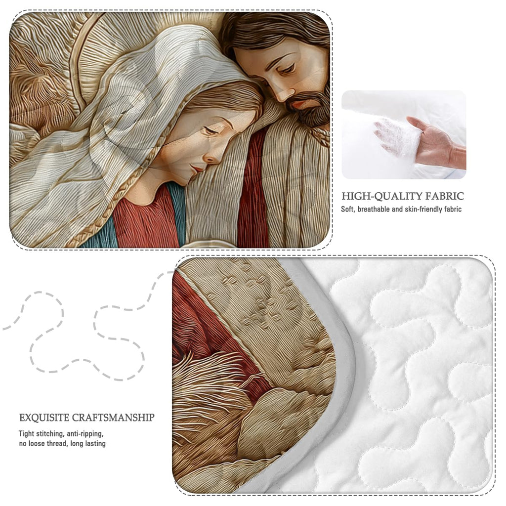 Quilt Bedding Set: Priest's Families Comforter Sets, Radiant Blessing Print Bedspread, Farmhouse Bed Coverlet