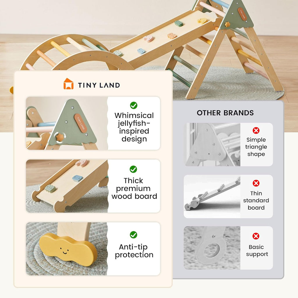 Land Triangle Set, in-1 Foldable Montessori Climbing Toys