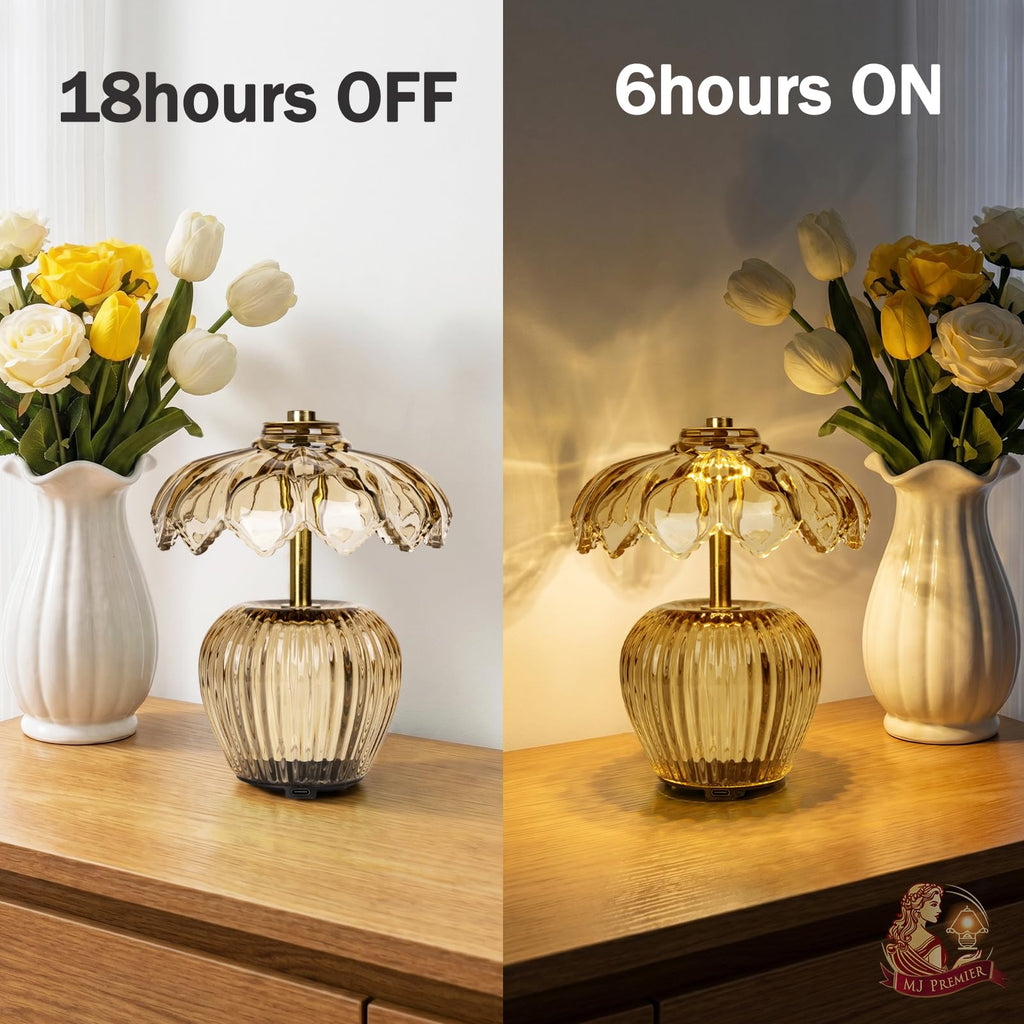 Rechargeable Table Lamp, Small Cordless Lamp with Timer, Yellow