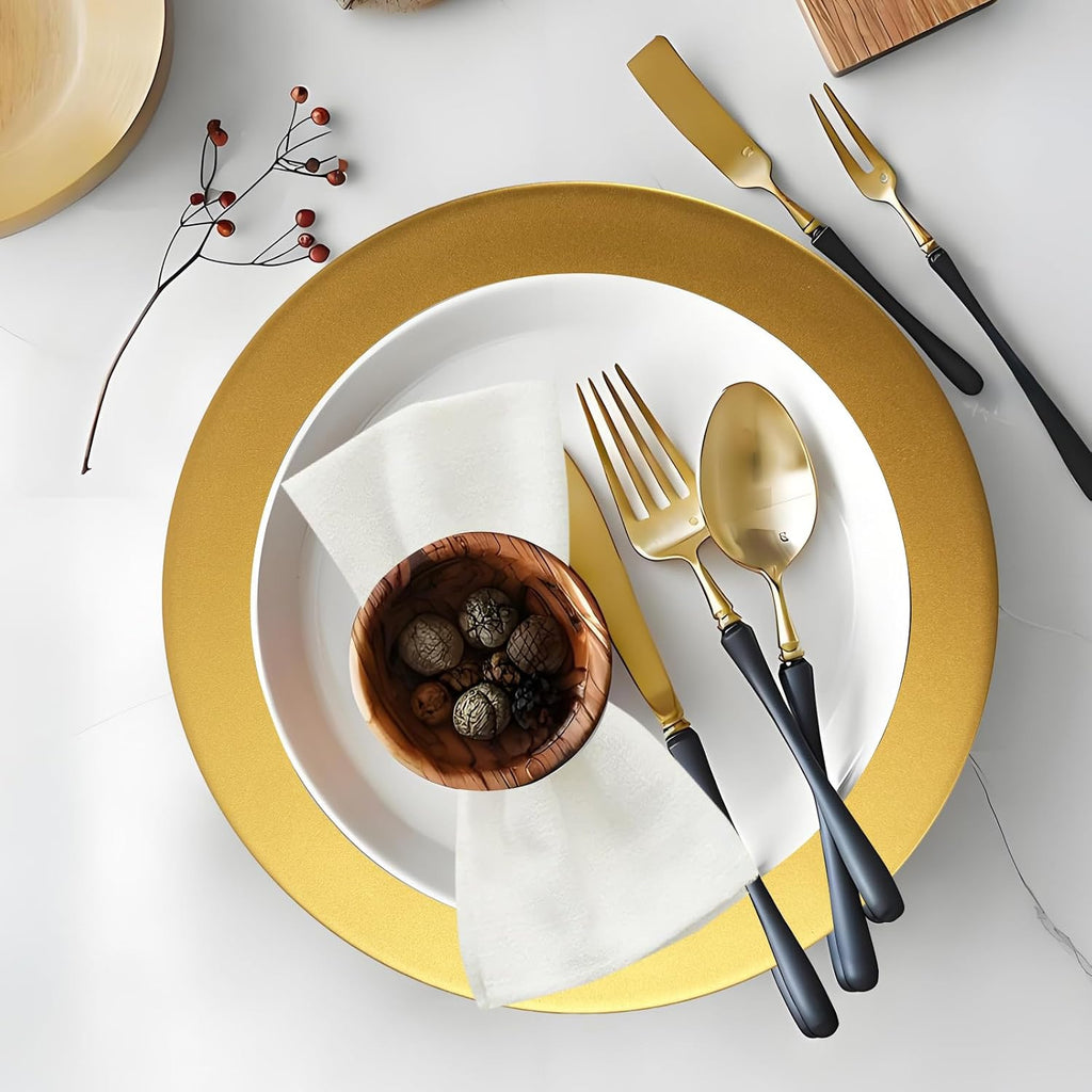 Table Charger Plates, 13'' Serving Dinner Plate Chargers - Set of 12