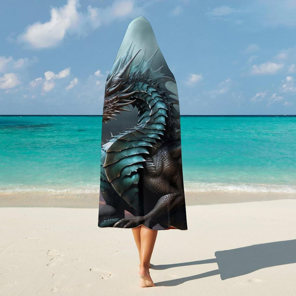 Cool Dragon Wearable Blanket Hoodie for Adults Oversized Fleece Hooded Sweatshirt Blanket Soft Cozy Wrap