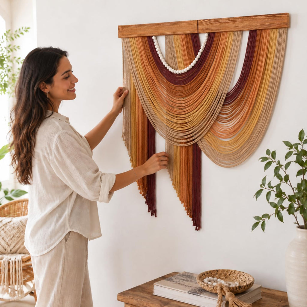 Large Macrame Wall Hanging Boho Tapestry Macrame Wall Art Decor