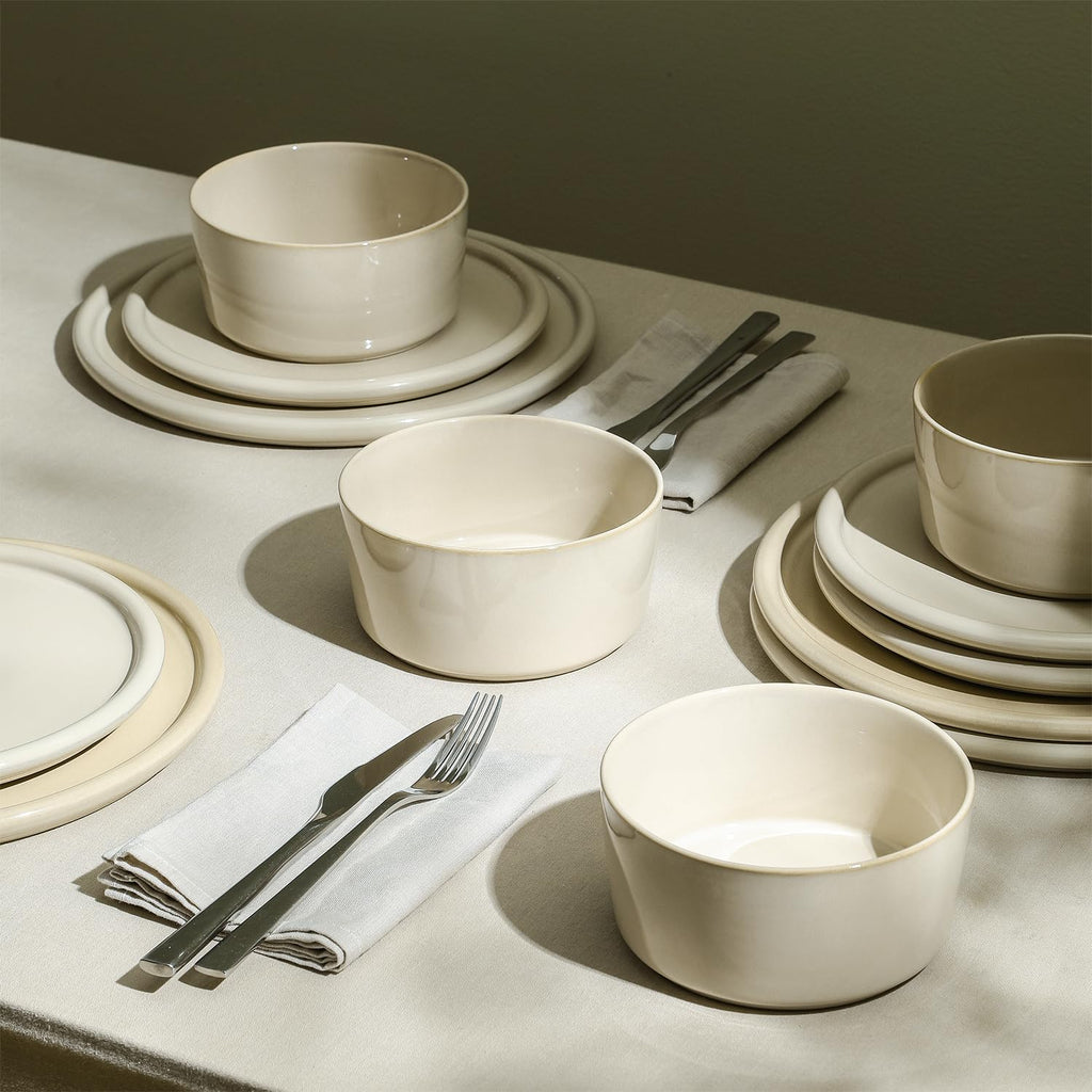 Lain Eden 24-Piece Dinnerware Set Stoneware, Plates and Bowls Set, Dishwasher and Microwave Safe Dish, Dish Set for