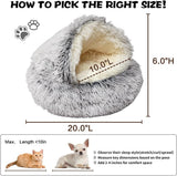Cat Bed Round Plush Fluffy Hooded Cat Bed Cave, Cozy for Indoor Cats or Small Dog beds