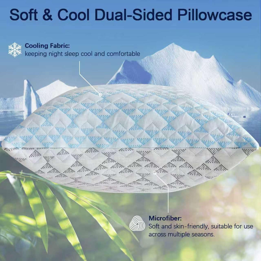 Cooling Shredded Memory Foam Pillows: Adjustable Bed Pillows for Hot Sleeping, King Size Set of 2, Customizable Loft