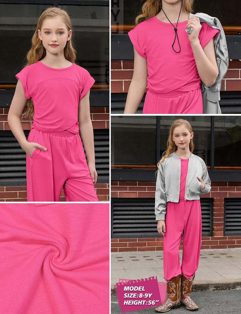 2 Piece Tracksuit Set Crossover Cropped Top Ankle Length Joggers