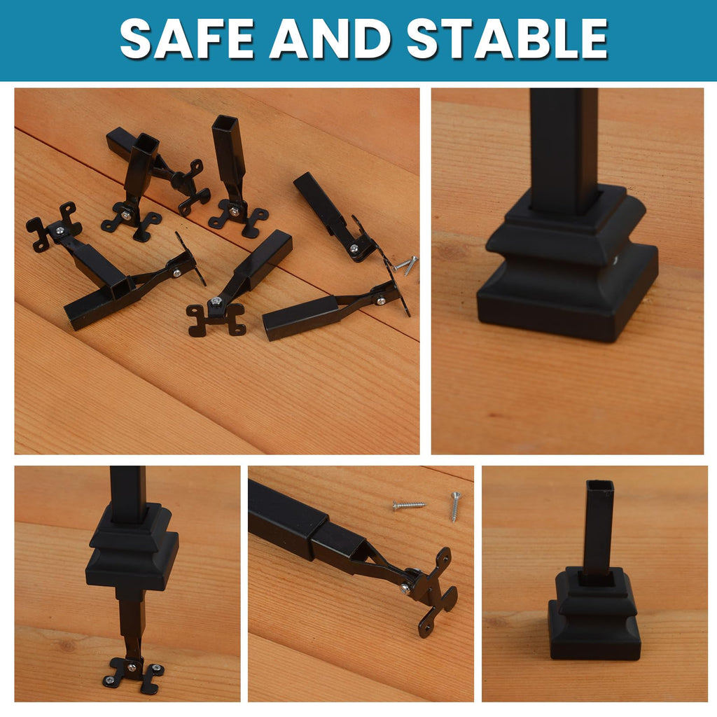 Angle Adjustable Connectors, Baluster Swivel Connectors with Screw for Installation of 1/4" Square Balusters balusters