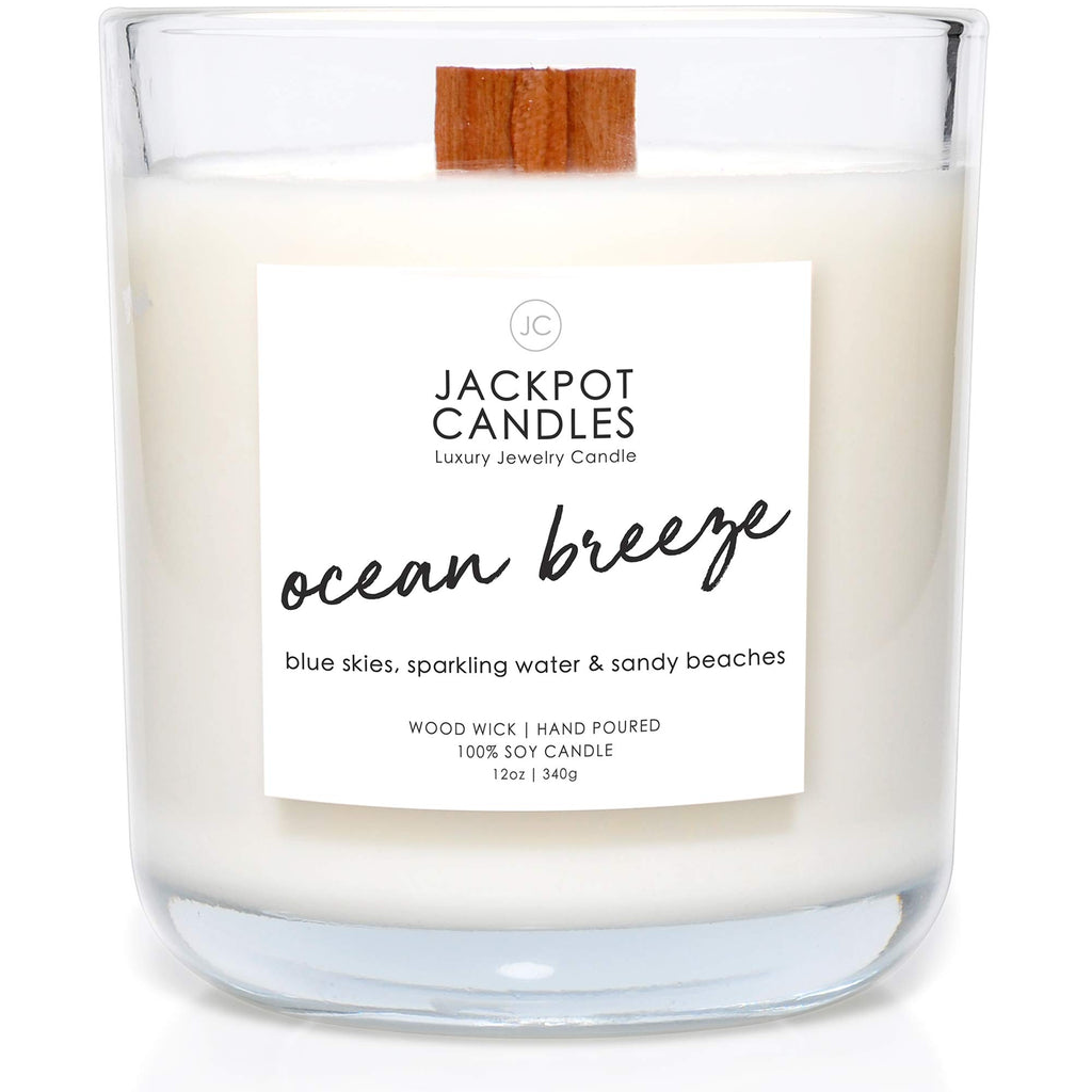 Ocean Breeze Candle with Ring Inside (Surprise Jewelry Valued at $15 to $5, 000) Ring Size 6