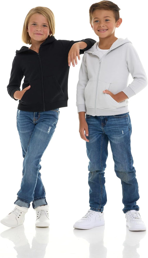 Pack Toddler Zip-Up Hoodies for Boys and Girls - Colorful Cotton Blend Sweatshirts with Pockets - Sizes 12M to