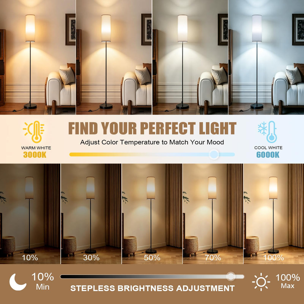 Floor Light Set of 2 - With Remote Corner LED Standing Lamp
