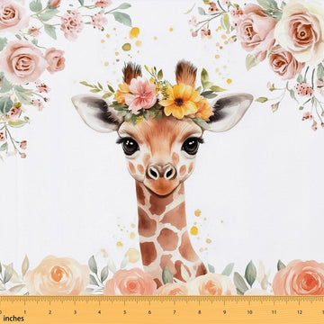 Beautiful Giraffe Upholstery Fabric Deers Wild Animals Fabric