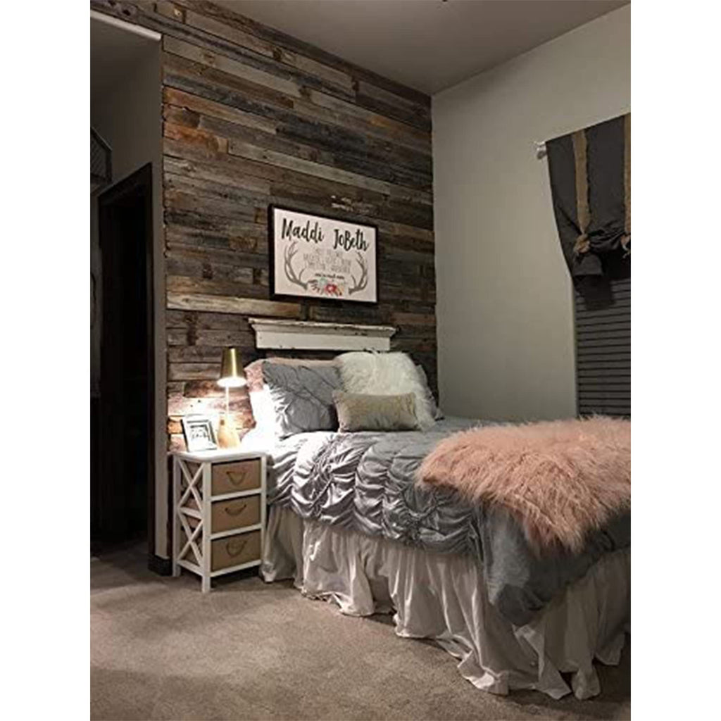 Real Wood Nail Up Application Rustic Reclaimed Naturally Weathered Barn Wood Accent Paneling Board Planks Walls (8