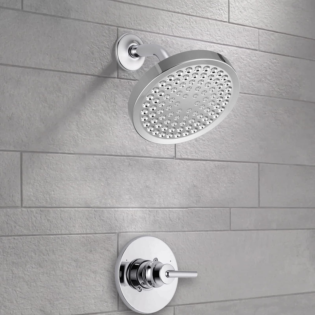 High Pressure Rain Shower Head with Arm - High Flow Rainfall Showerhead - Luxury Modern Look - Pressure Boosting (6"