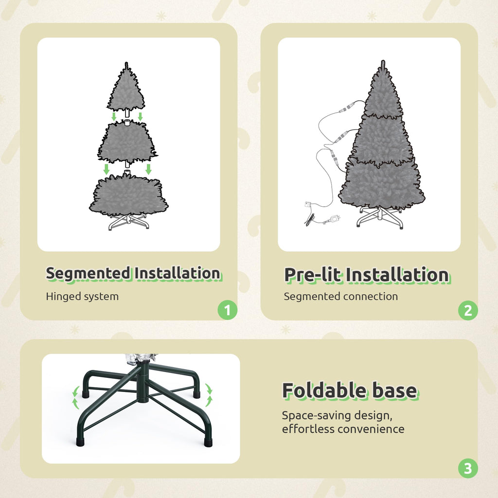 7.5ft Prelit Black Christmas Tree with Remote & 11 Light-Modes