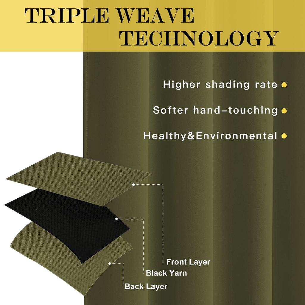 Blackout Curtains 120 inch Length for Sliding Glass Door, Grommet Thermal Insulated Room Darkening Sound Reducing
