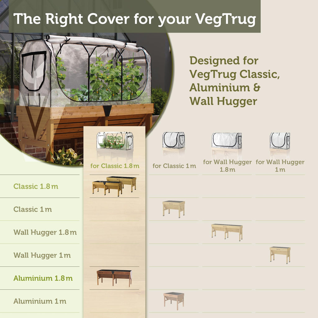 Classic Greenhouse Frame and Multi-Cover Set, Compatible with Medium Classic Planter, 28" x 70.7" x 35.4", White