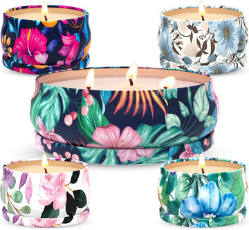 Set Highly Scented Candles Gift Set Women, Decorative Natural Soy Wax Aromatherapy Candles for Christmas - Set of 4