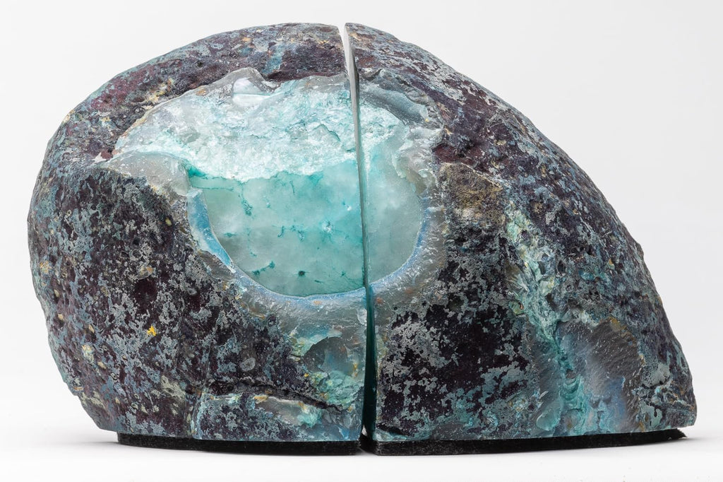 Agate Bookends, Home Décor (3.5-6 lbs, Teal)