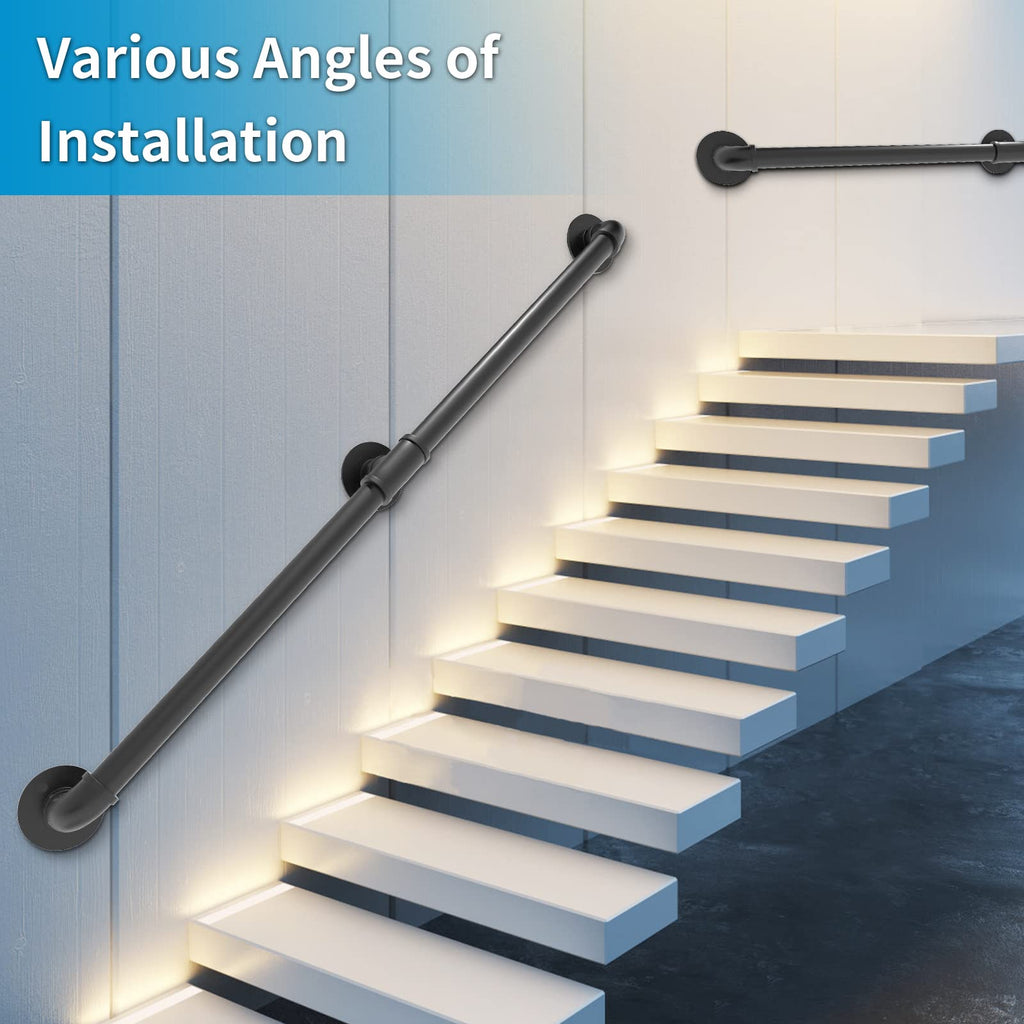 Pipe Stair Handrail 6FT, Industrial Staircase Railing 1.25 in Tube Diameter