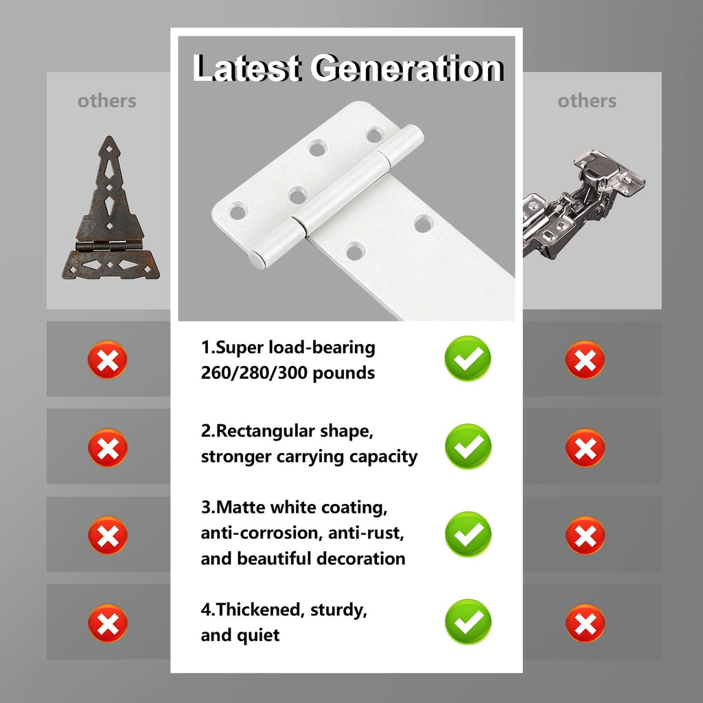 6 Pack 6" Door Hinges, 280 Lbs Capacity Heavy Duty Gate Hinges