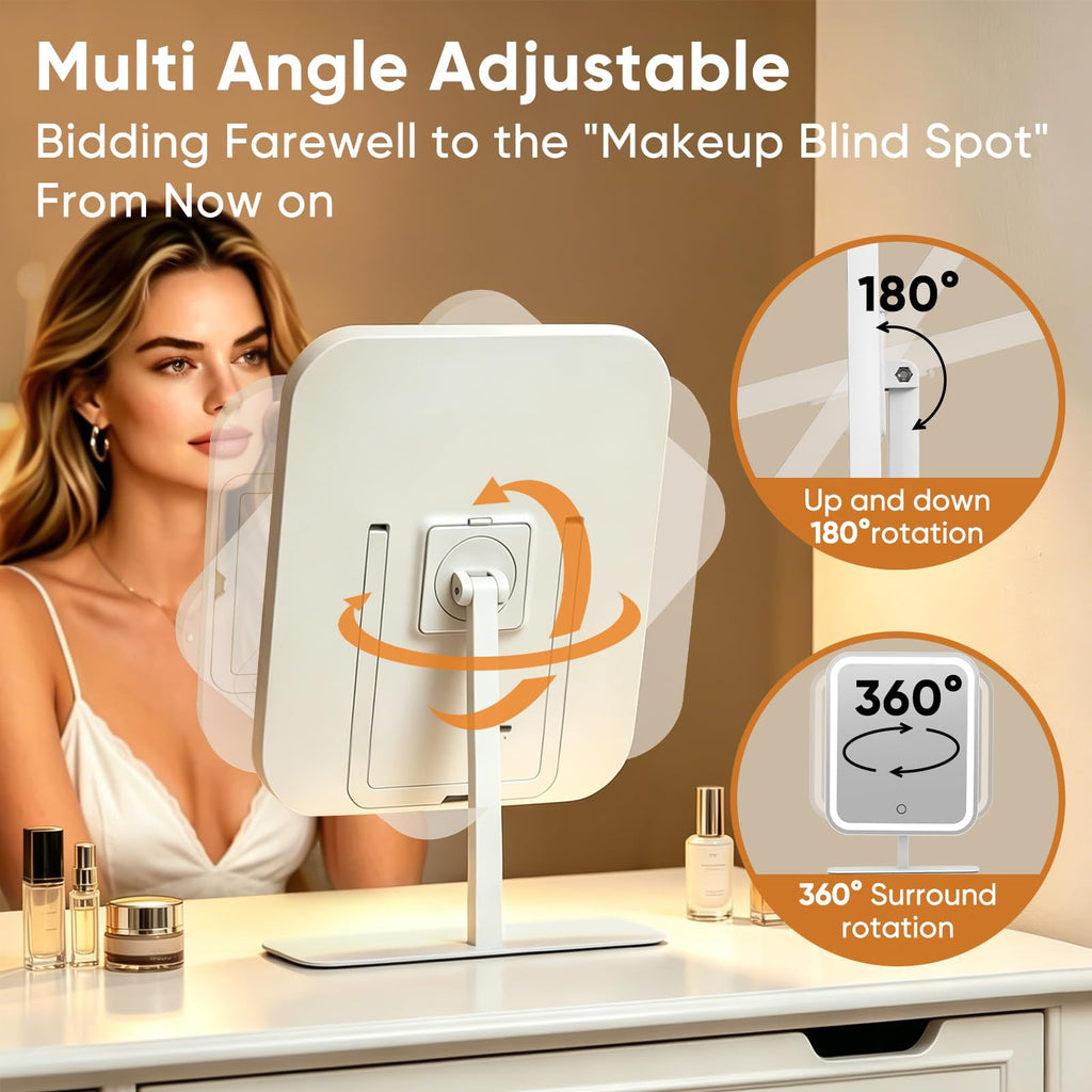 Large Lighted Vanity Makeup Mirror with 30X Magnifier
