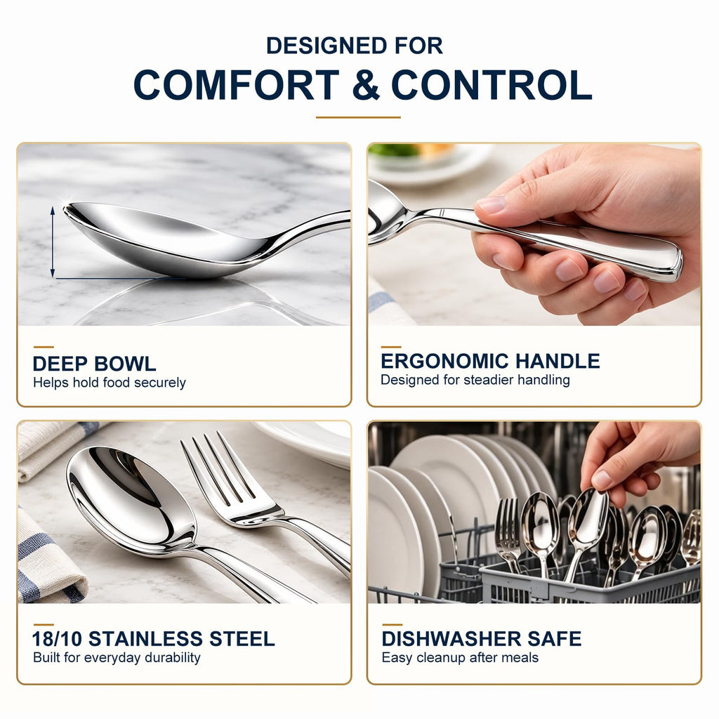 Weighted Utensils for Hand Tremors, Spoon & Fork, 7 oz Each