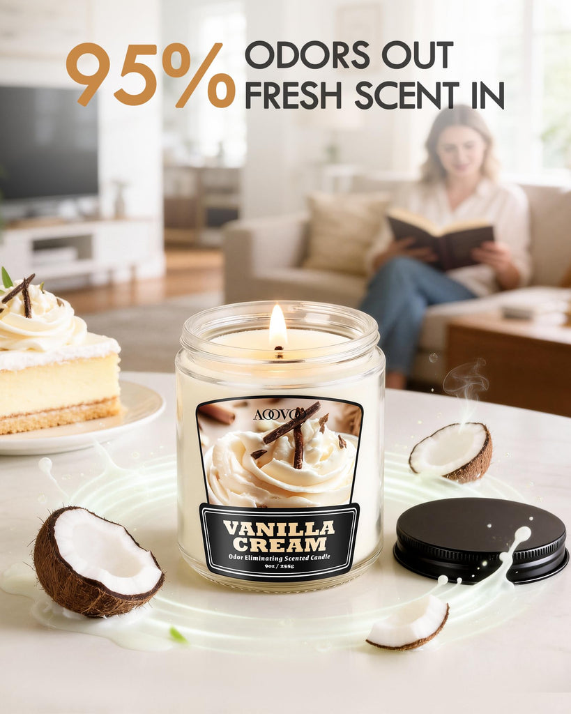 4 Pack Vanilla Cream Odor Eliminating Set - 36 oz Non Toxic