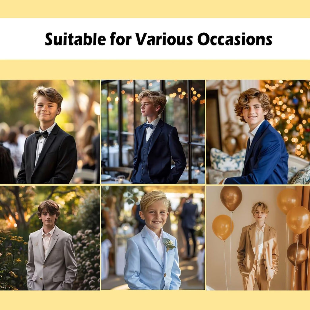 Boys Formal Suit 5 Piece Kids Toddler Tuxedo Suits Set
