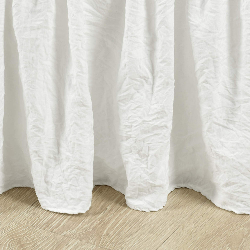 Ruched Ruffle Elastic Easy Wrap Around Bed Skirt Single Off White - Bed Skirt - Dust Ruffle
