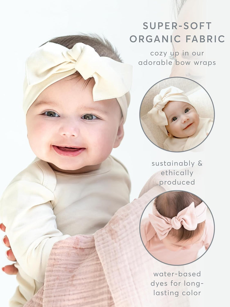 Baby Organic Cotton Hattie Bow Wrap Headband