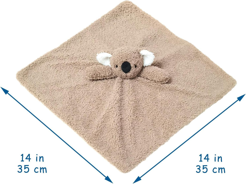 Baby Brown Koala Soft Stuffed Animal Security Blanket, Plush Koala Character Lovey Blanket, Baby Shower/Nursery Gift