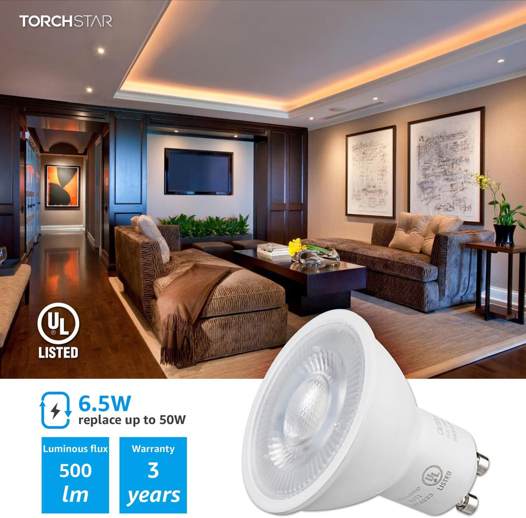 GU10 LED Bulbs Dimmable, 3000K, UL Listed
