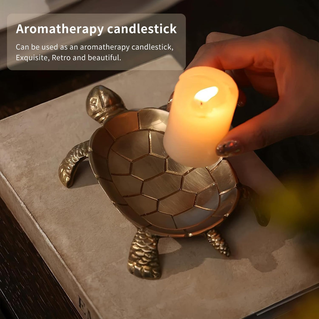 100% Solid Brass Turtle Jewelry Tray