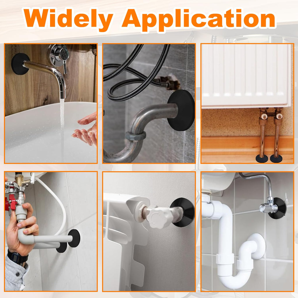 1Pc Fit 1.57" Outer Diameter Flange Water Pipe Cover Decoration, 40mm Black PP Plastic Pipe Cover Radiator, Snap-On