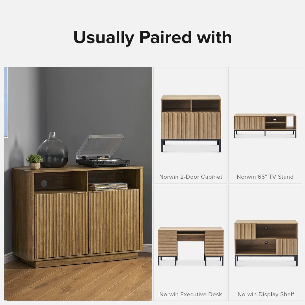 Brooklyn Corner Storage Cabinet, Mid Century Modern Buffet, Entertainment Center, Storage Cabinet with Doors and