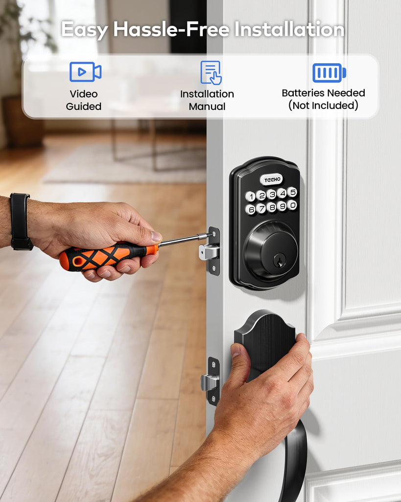 Keyless Entry Door Lock Set for Front Door, Matte Black