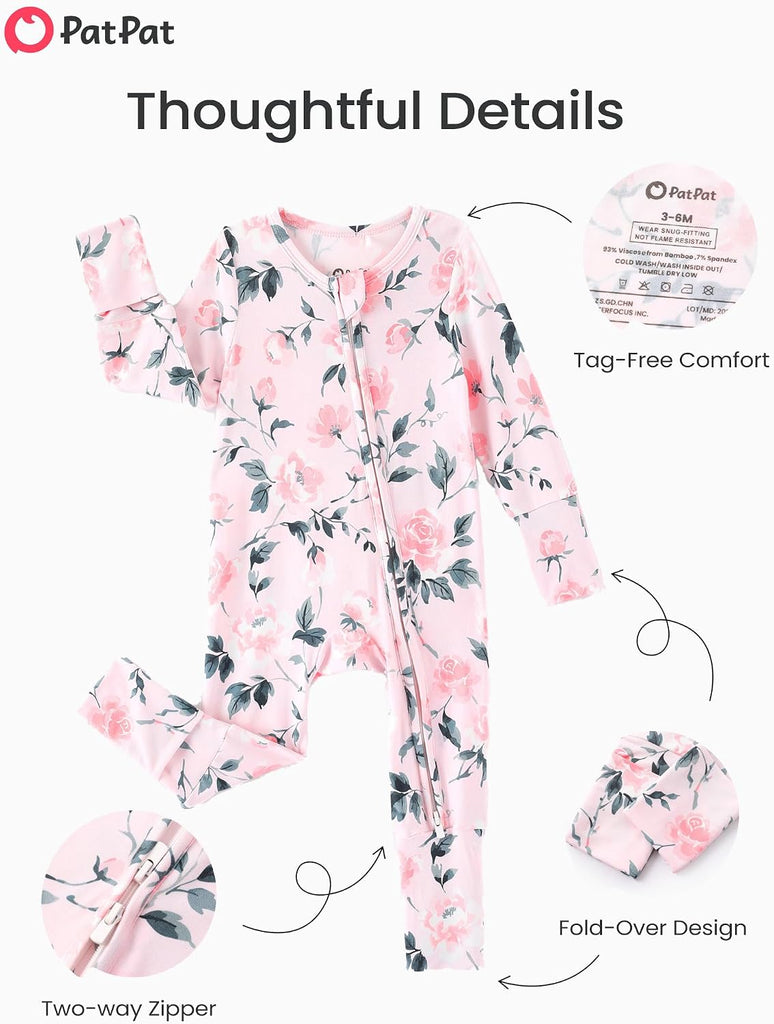 Bamboo Viscose Baby Pajamas, Sleepers with Way Zipper