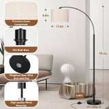 79'' Arc Floor Lamps, Modern Standing Lamp with Adjustable Hanging Drum Shade