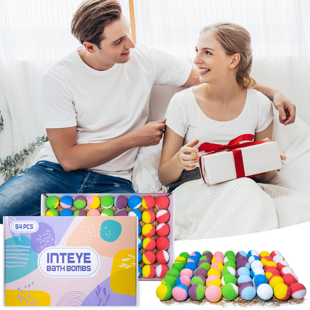 Luxury Bath Bombs Gift Set - 54pcs, 9 Aromas, Natural Spa Quality