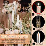 Tessco 6 Pcs Acrylic Candelabra Centerpieces 42.5'' Tall 4 Arms Clear Candle Holders Wedding Table Centerpiece Floor