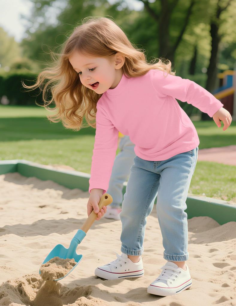 Toddler Girls Mock Turtleneck Shirts Long Sleeve Thermal T-Shirt