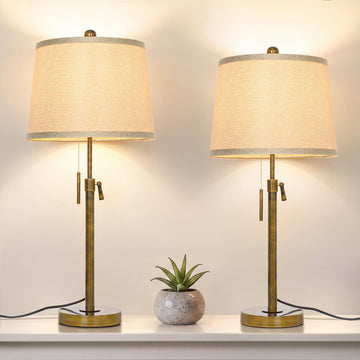 Antique Bronze Table Lamps Set of 2