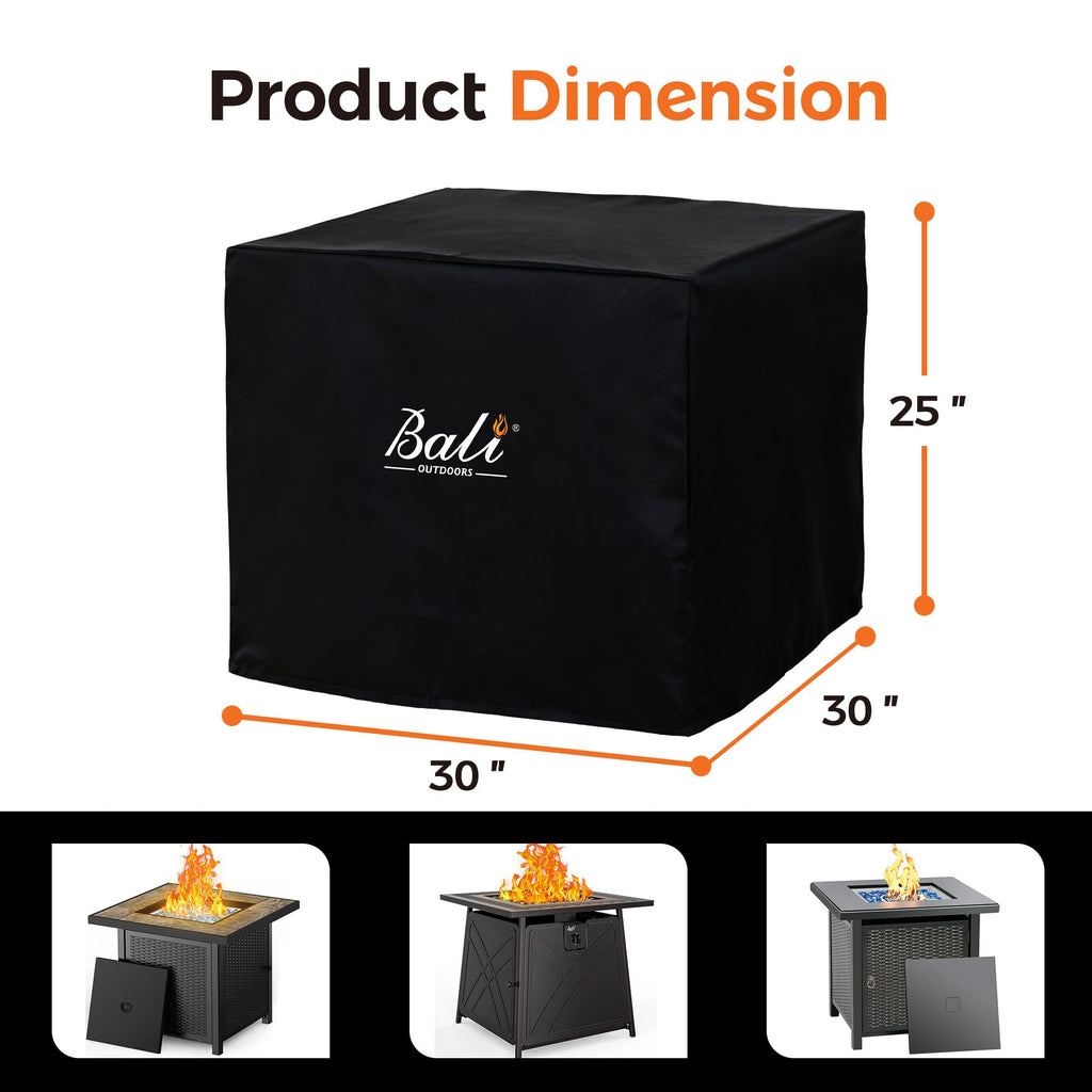 30 Inch Square Patio Fire Pit Table Cover