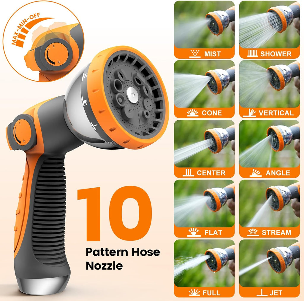 Retractable Garden Hose Reel 1/2" x 100ft, Auto Rewind Hose Reels for Outside, Heavy-Duty Wall-Mounted Outdoor Hose