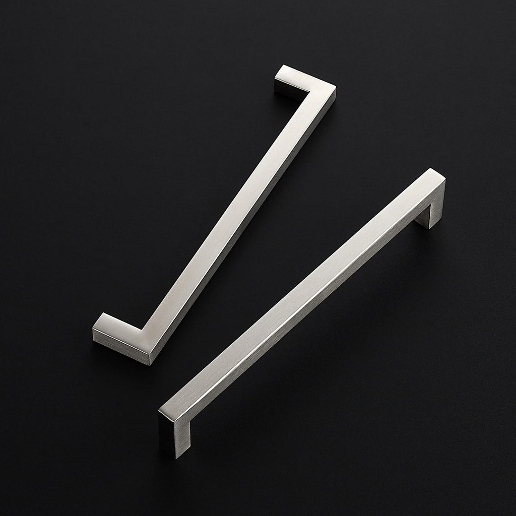 Brushed Nickel Square Pulls Cabinet Handles,8 Inch,30 Pack