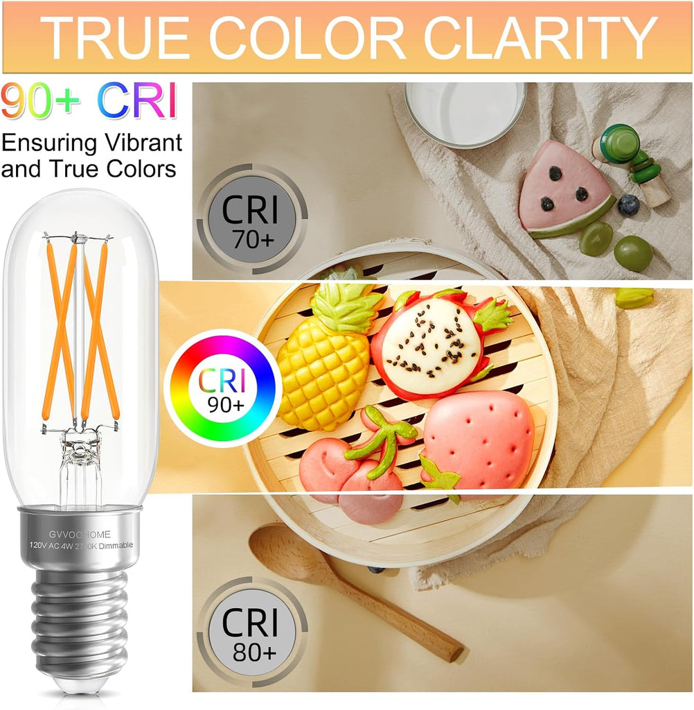 E12 Candelabra LED Bulb T6 T25, 2700K Warm White, Dimmable 40W Equivalent