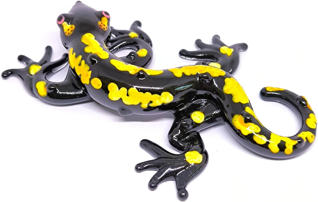 Blown Glass Salamander Figurine Lampwork Animal Collectible and Garden Decor Ornament