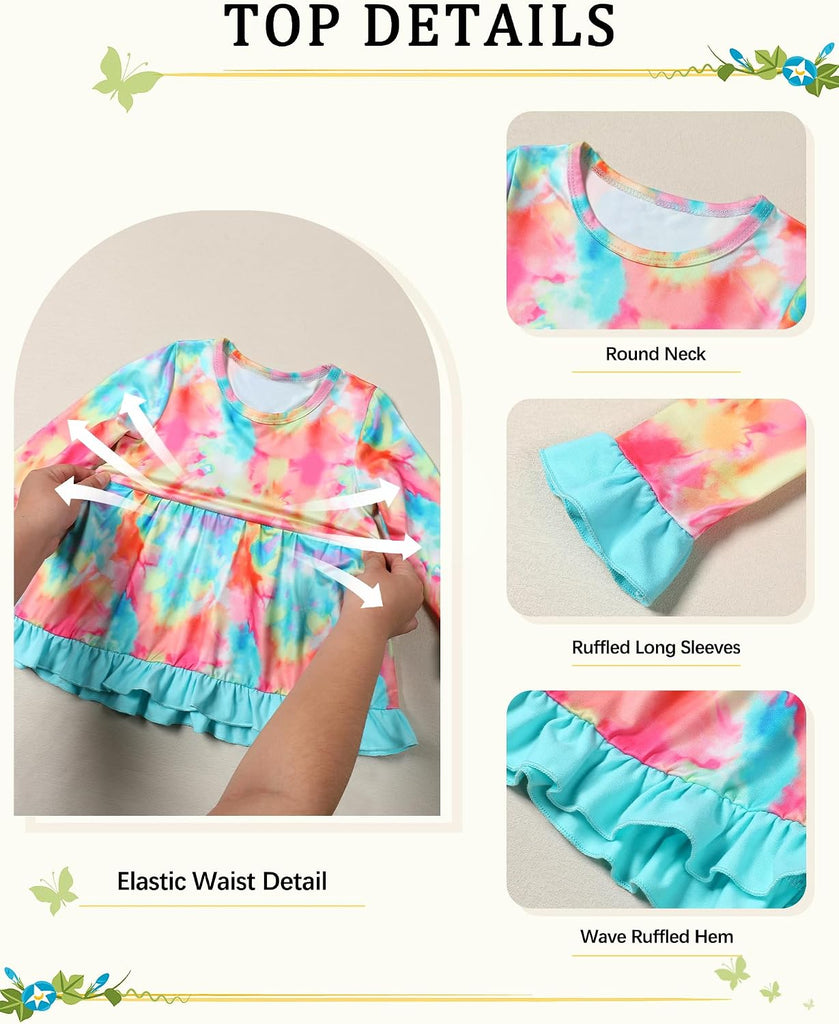 Toddler Girl Clothes Fall Outfit Floral Top Flare Pants Set
