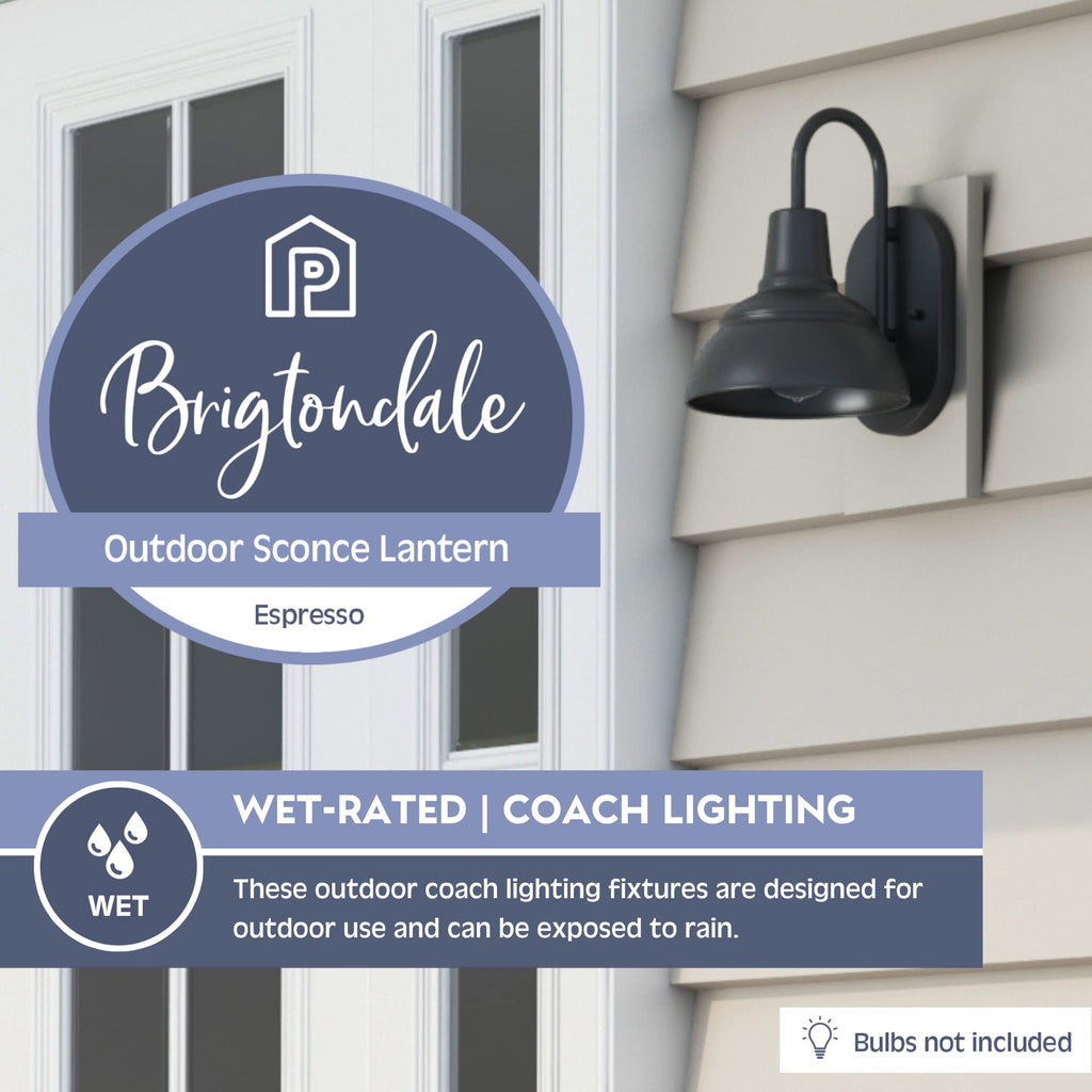 Brightondale Espresso Industrial Outdoor Sconce Lantern Coach Light - 51556-01